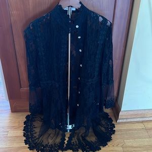 Boston Proper black lace Cardigan